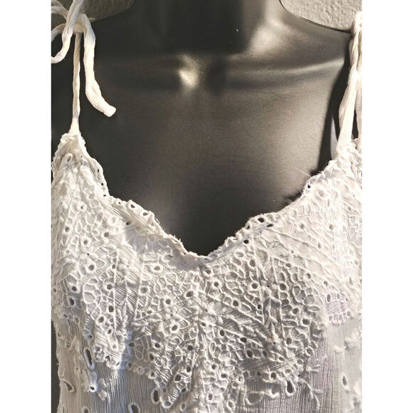 Rebecca Taylor Eyelet Peplum Tank White Women's Size Small - Picture 3 of 5